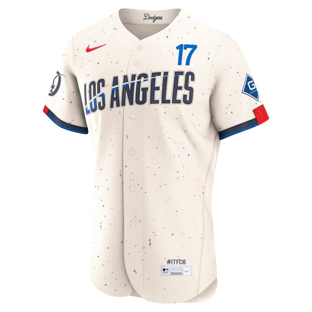 Shohei Ohtani Los Angeles Dodgers City Connect Authentic Sponsor Patch Jersey - Cream