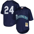 Ken Griffey Jr. Seattle Mariners Youth Cooperstown Collection Mesh Batting Practice Jersey - Navy