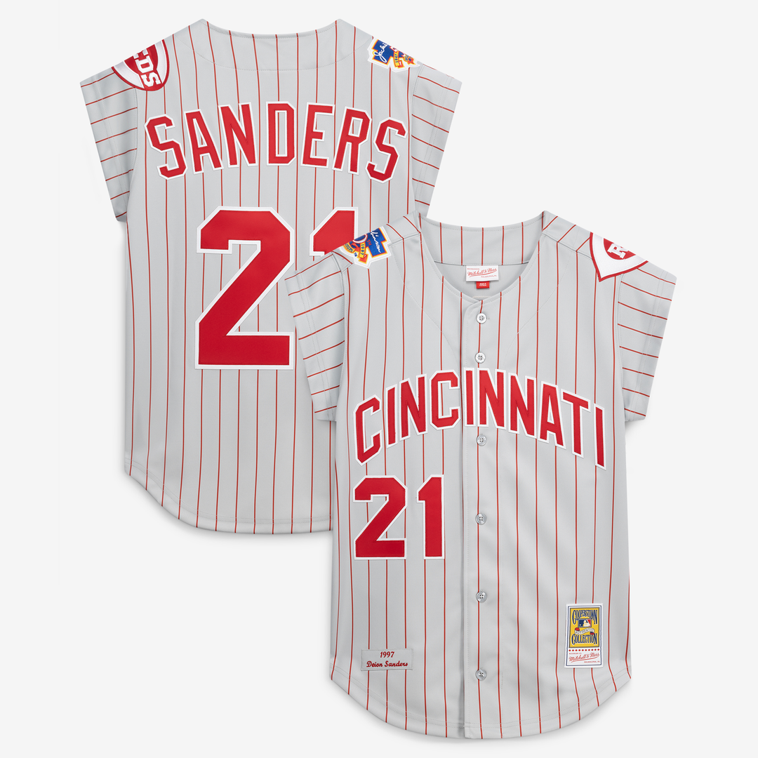 Deion Sanders Cincinnati Reds 1997 Authentic Jersey - Gray