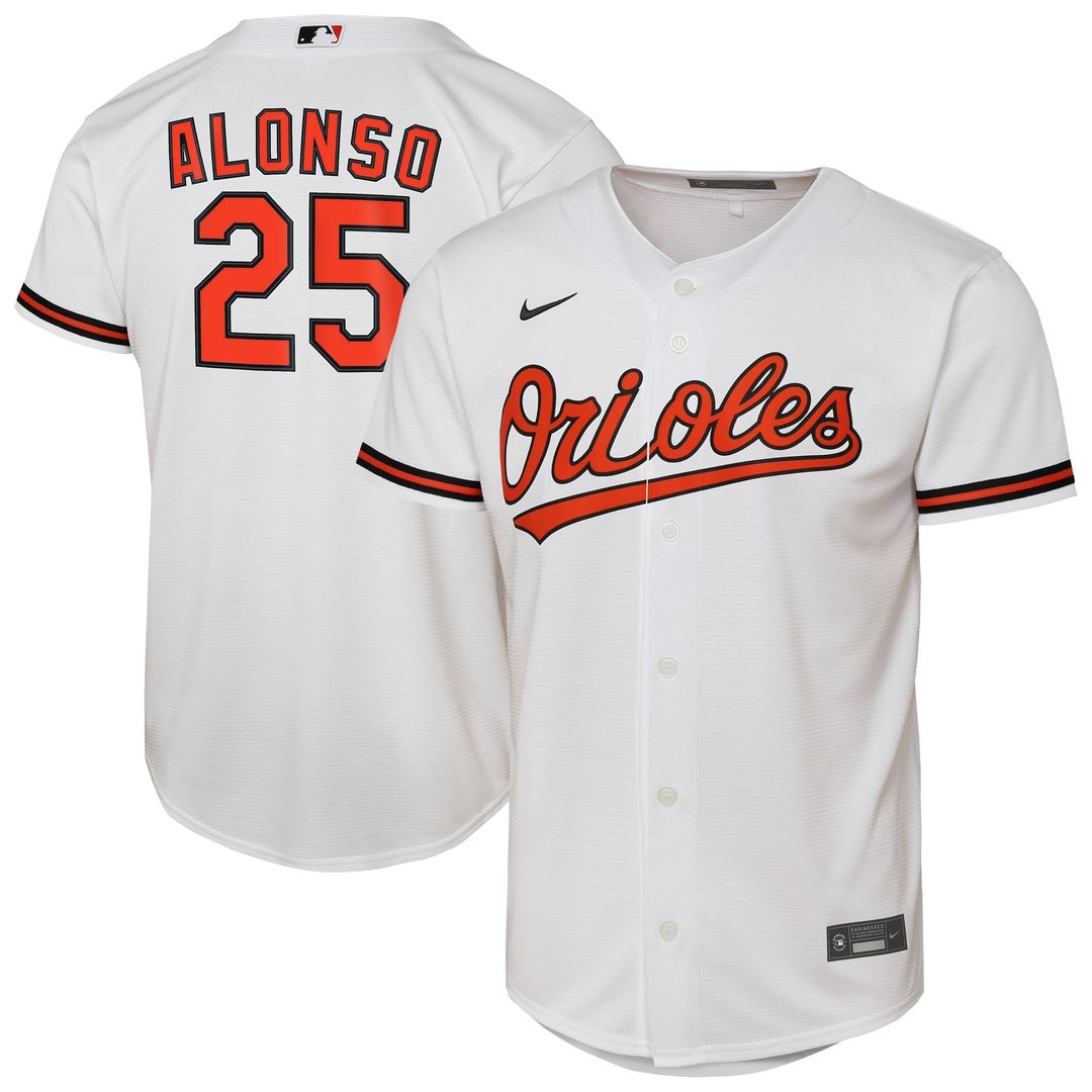 Pete Alonso Baltimore Orioles Youth Home Baseline Jersey - White