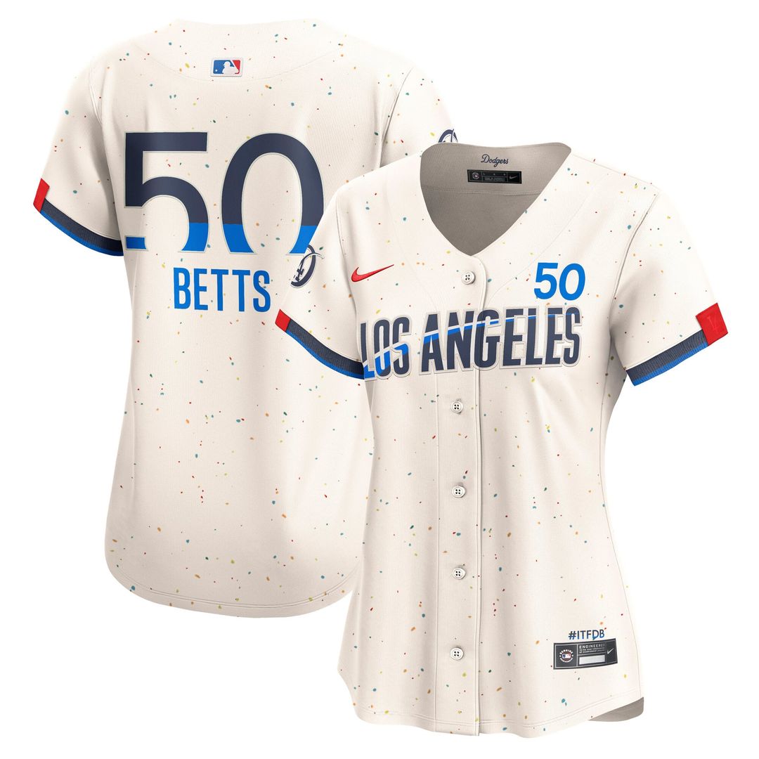 Mookie Betts Los Angeles Dodgers Women's City Connect Limited Jersey - Cream