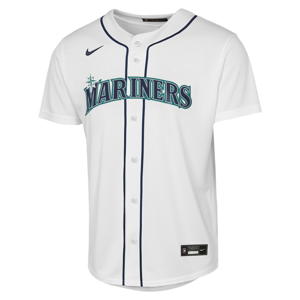 Bryan Woo Seattle Mariners Youth Home Baseline Jersey - White