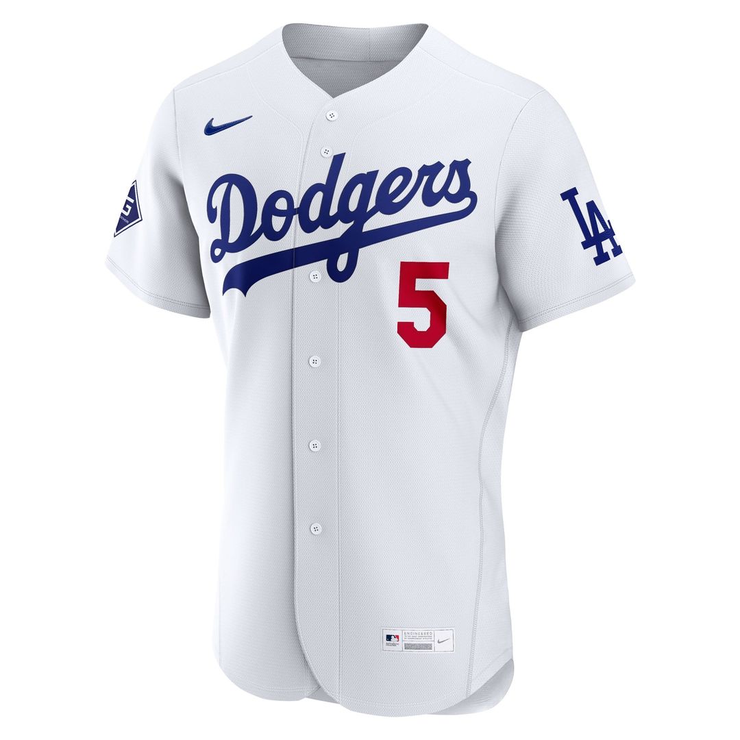 Freddie Freeman Los Angeles Dodgers Home Authentic Sponsor Patch Jersey - White