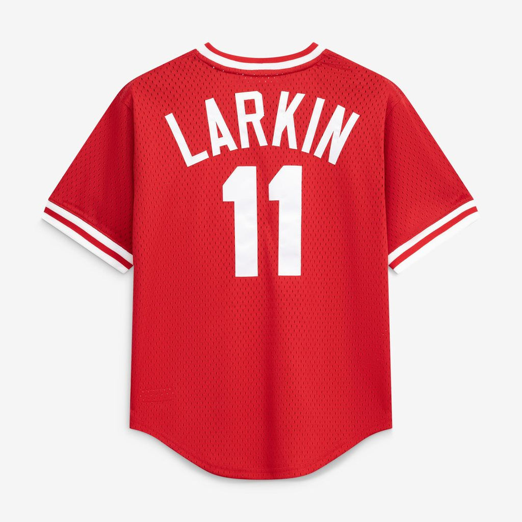 Barry Larkin Cincinnati Reds Youth Cooperstown Collection Mesh Batting Practice Jersey - Red
