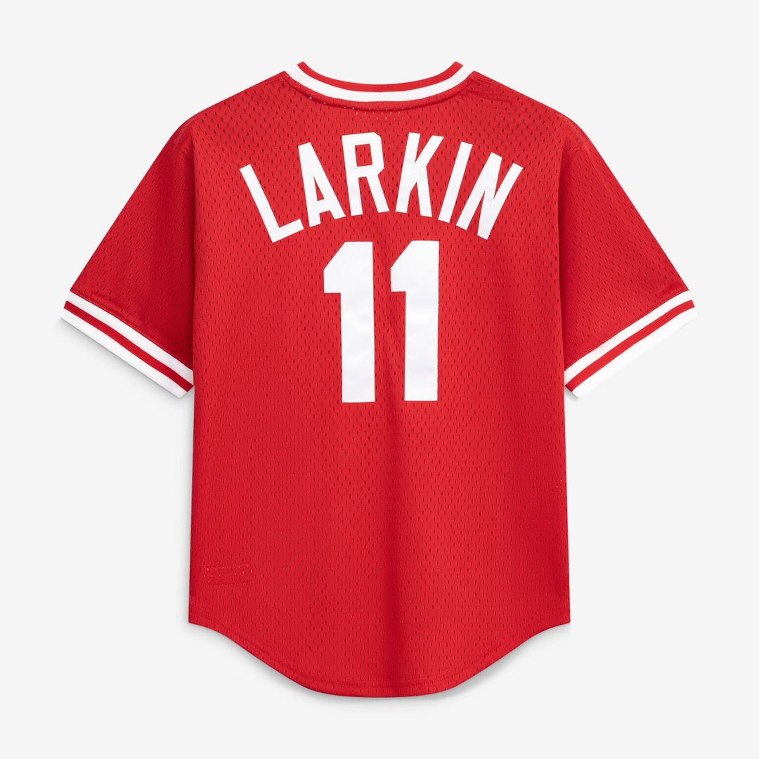 Barry Larkin Cincinnati Reds Youth Cooperstown Collection Mesh Batting Practice Jersey - Red