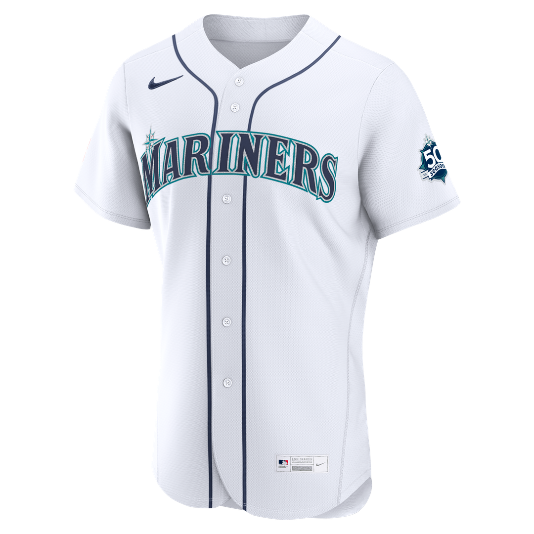 Cal Raleigh Seattle Mariners Home 50th Season Authentic Jersey - White