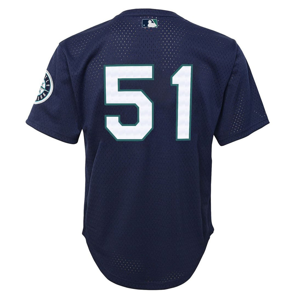 Ichiro Suzuki Seattle Mariners Youth Cooperstown Collection Mesh Batting Practice Jersey - Navy