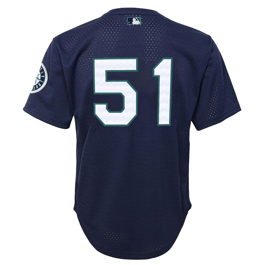 Ichiro Suzuki Seattle Mariners Youth Cooperstown Collection Mesh Batting Practice Jersey - Navy