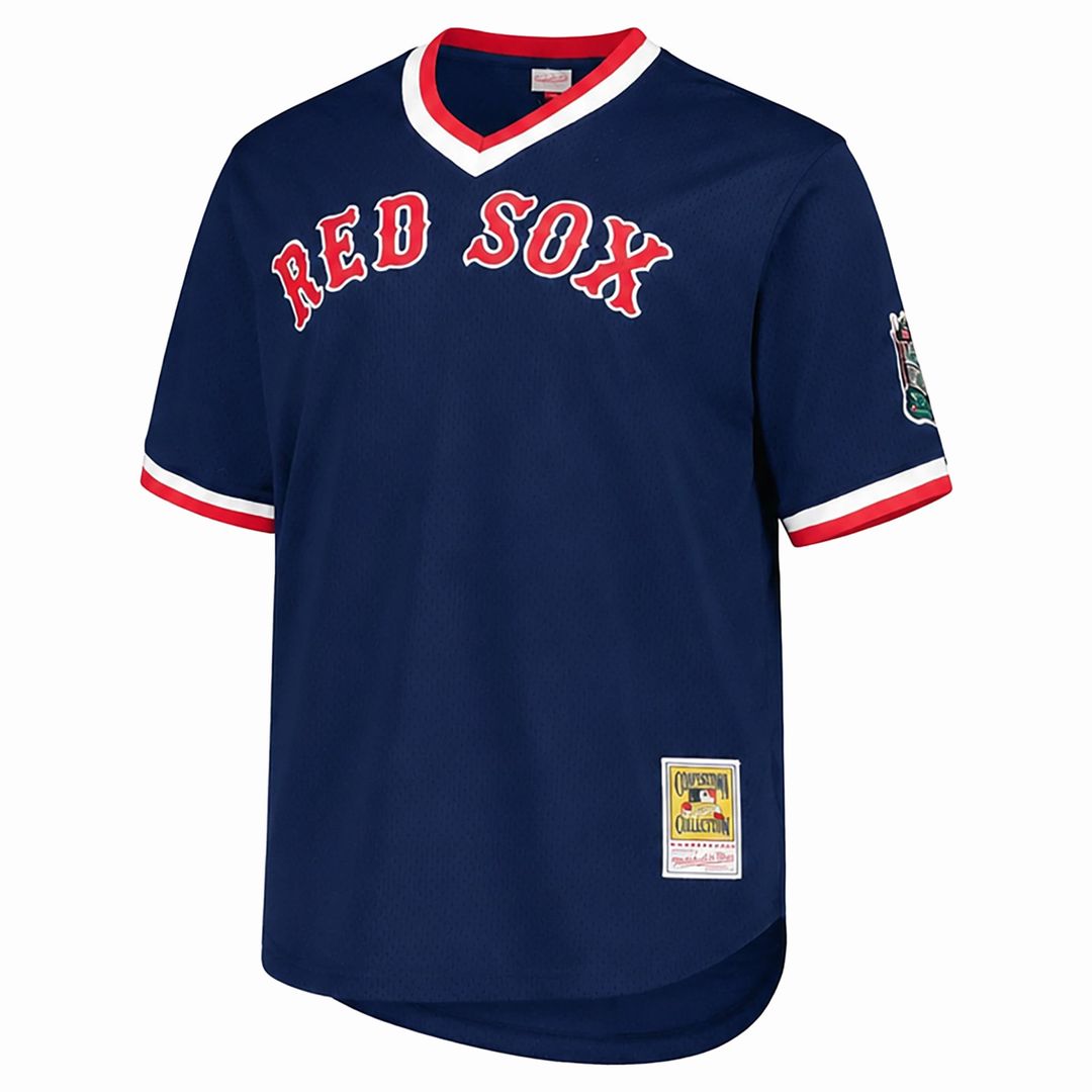 Pedro Martinez Boston Red Sox Big & Tall Cooperstown Mesh Batting Practice Jersey - Navy