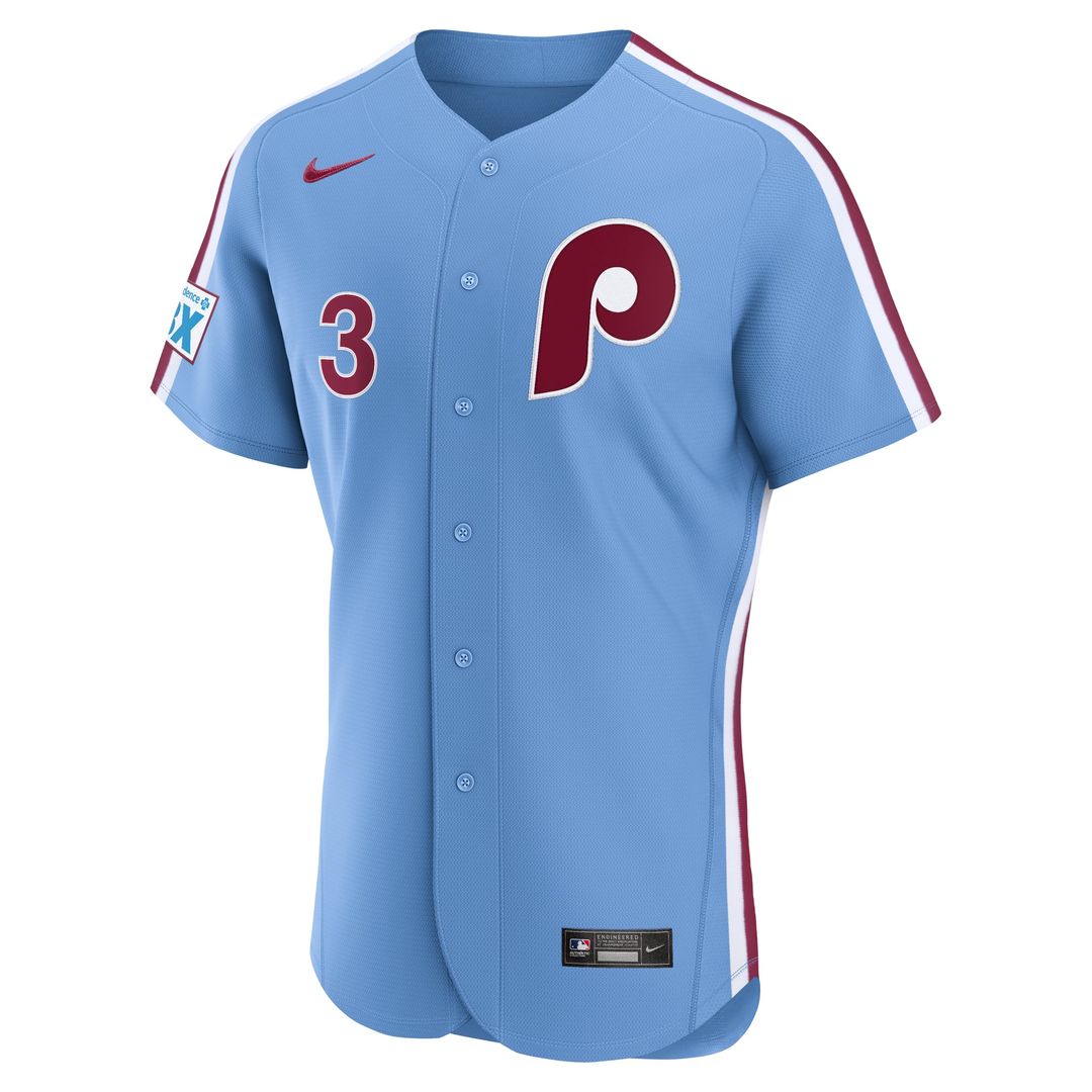 Bryce Harper Philadelphia Phillies Alternate Authentic Sponsor Patch Jersey - Light Blue