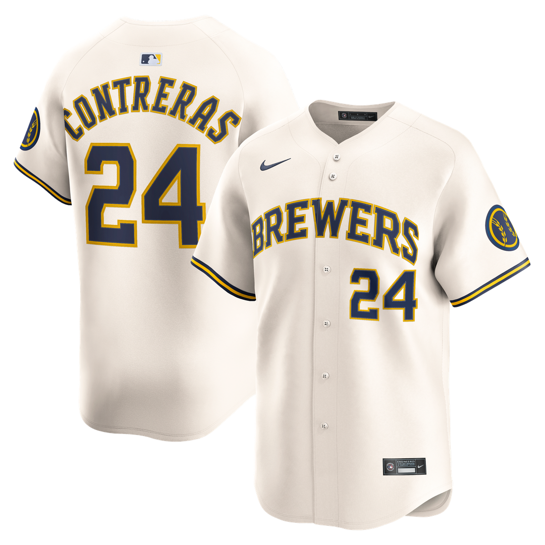 William Contreras Milwaukee Brewers Home Limited Player Jersey - Cream