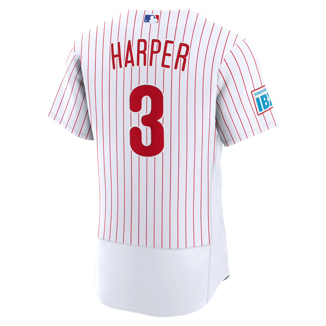 Bryce Harper Philadelphia Phillies Home Authentic Sponsor Patch Jersey - White
