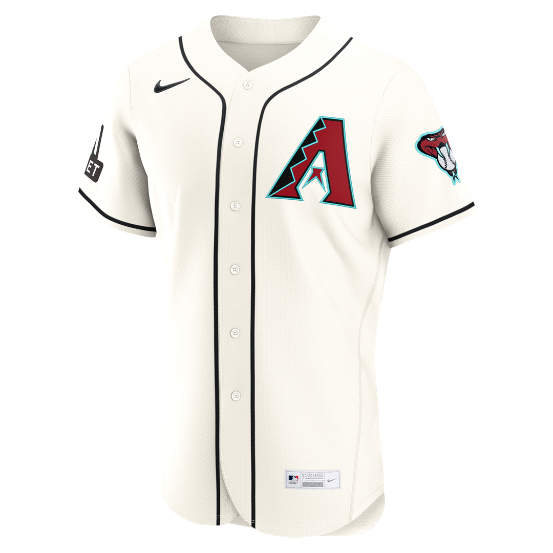 Ketel Marte Arizona Diamondbacks Home Authentic Sponsor Patch Jersey - Cream