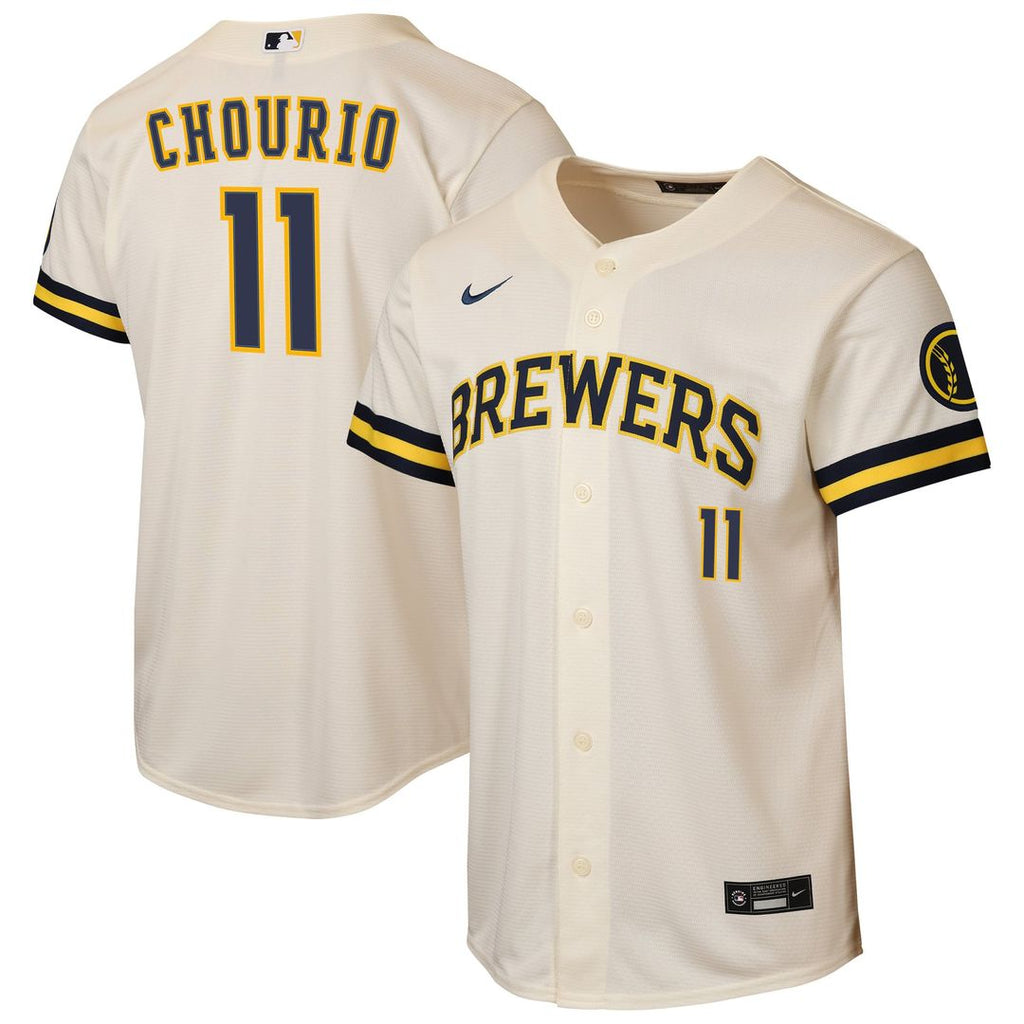 Jackson Chourio Milwaukee Brewers Youth Home Stadium Jersey - Cream