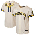 Jackson Chourio Milwaukee Brewers Youth Home Stadium Jersey - Cream