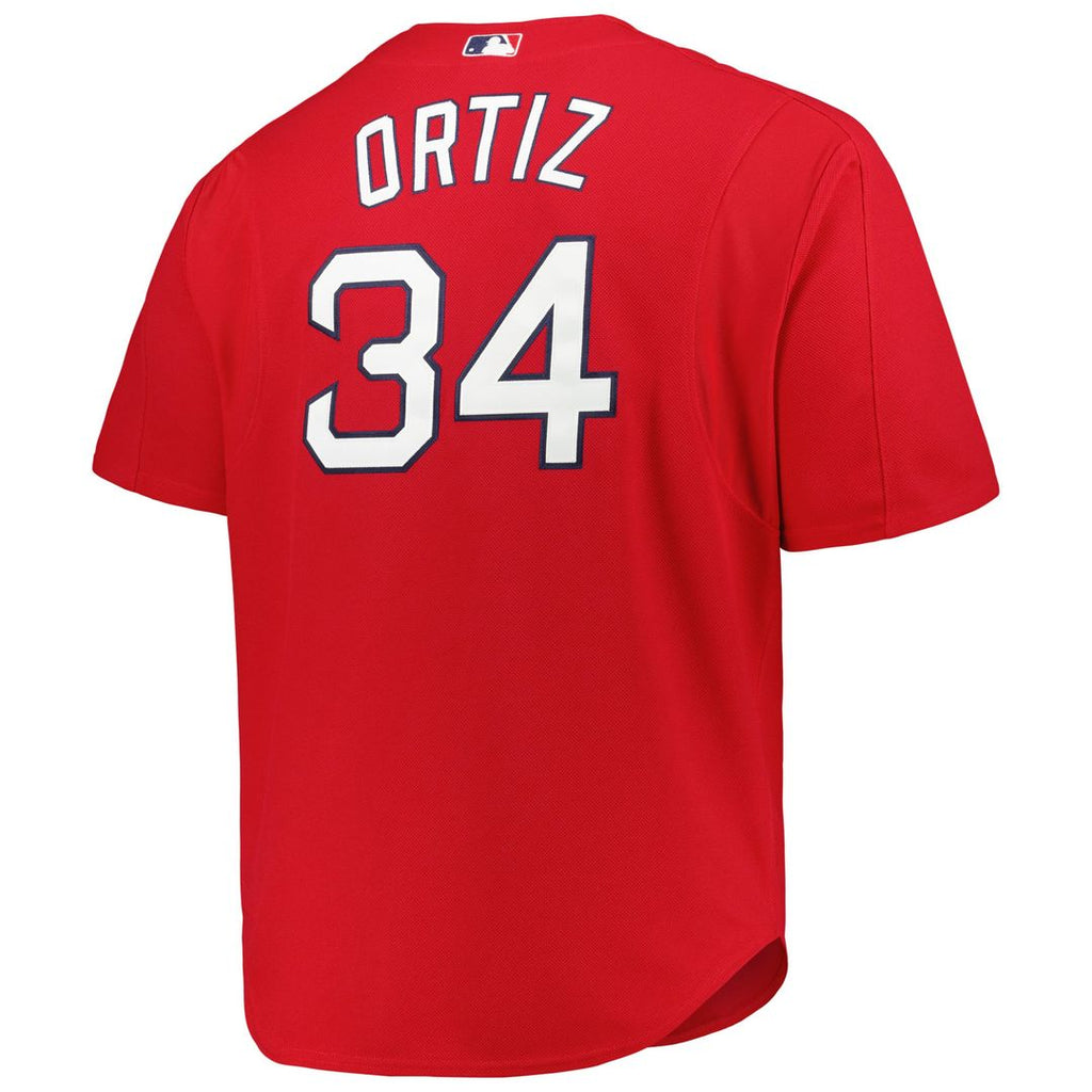 David Ortiz Boston Red Sox Big & Tall Cooperstown Mesh Batting Practice Jersey - Red