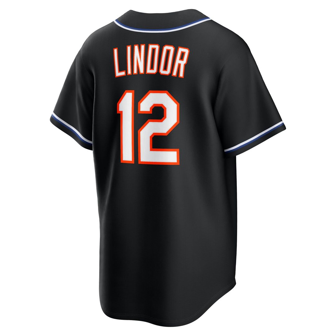 Francisco Lindor New York Mets Fashion Replica Black Out Jersey