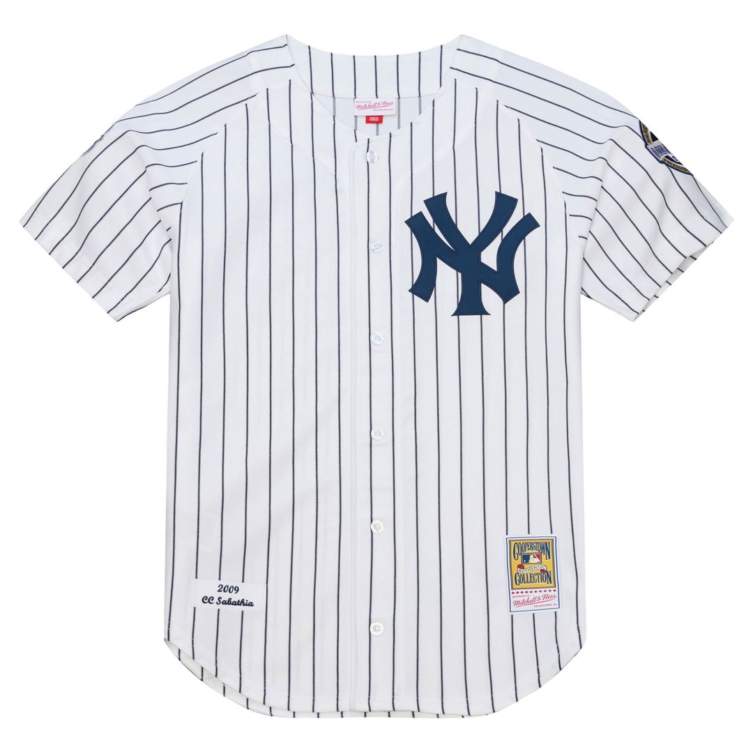 CC Sabathia New York Yankees 2009 Cooperstown Collection Authentic Jersey - White