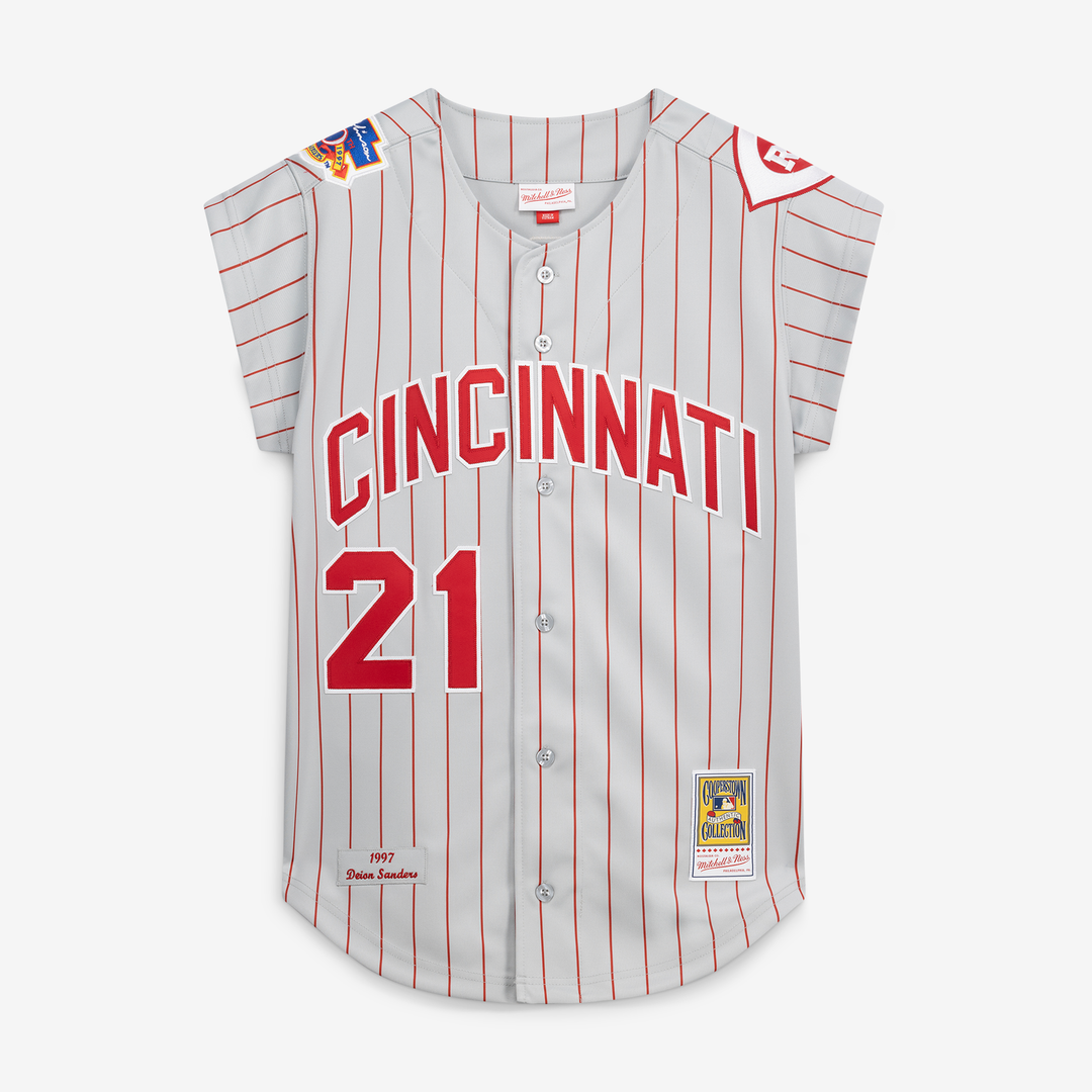 Deion Sanders Cincinnati Reds 1997 Authentic Jersey - Gray