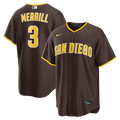 Jackson Merrill San Diego Padres Road Replica Jersey - Brown