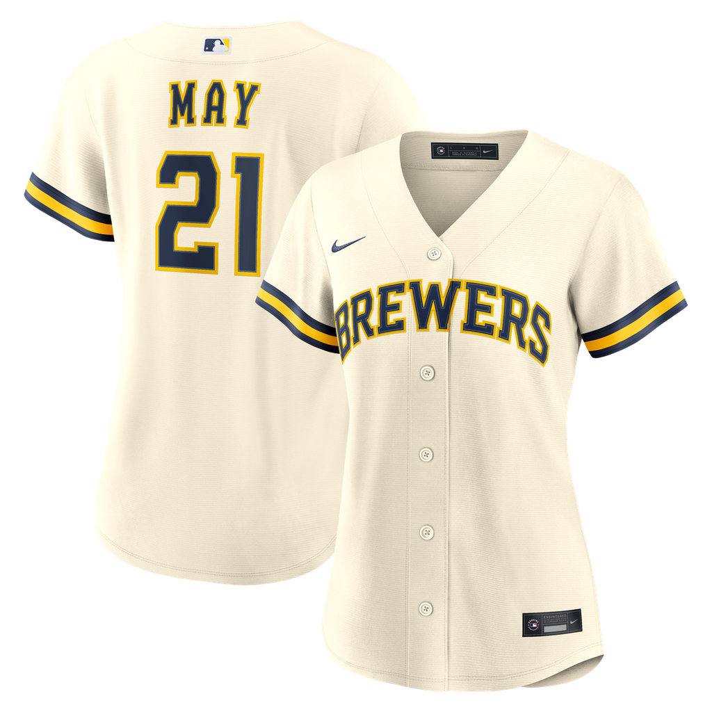 Dustin May Milwaukee Brewers Women's Home Replica Jersey - Cream