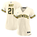 Dustin May Milwaukee Brewers Women's Home Replica Jersey - Cream