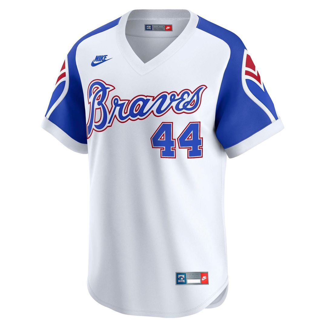 Hank Aaron Atlanta Braves Throwback Cooperstown Collection Limited Jersey - White