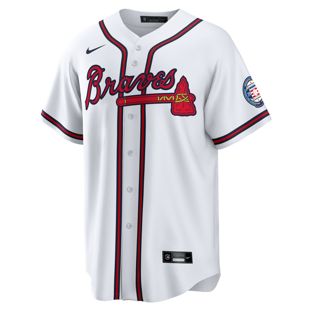 Andruw Jones Atlanta Braves Home Replica 2026 Hall of Fame Patch Jersey - White