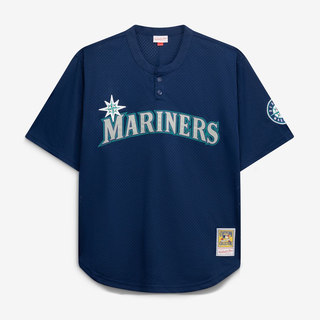 Seattle Mariners Big & Tall Cooperstown Collection Mesh Batting Practice Jersey - Navy