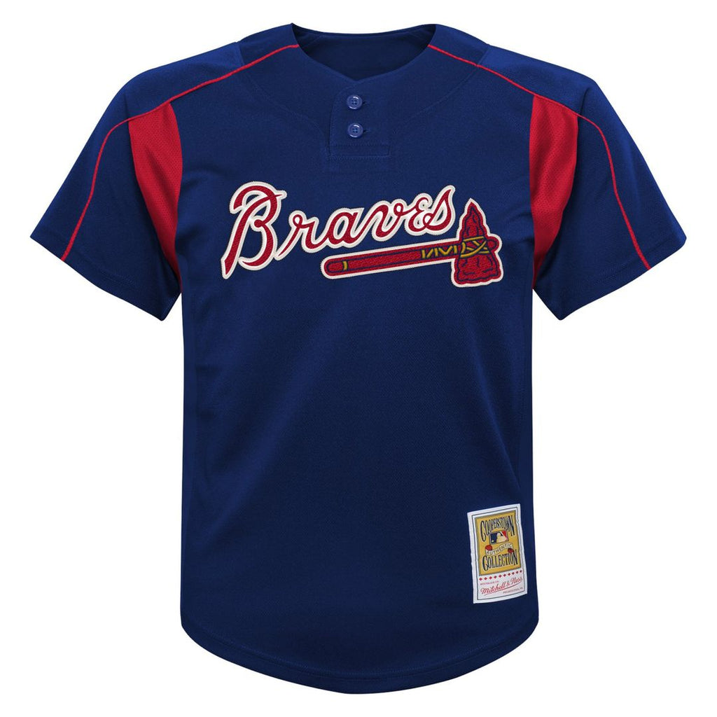 Chipper Jones Atlanta Braves Youth Cooperstown Collection Mesh Batting Practice Jersey - Navy