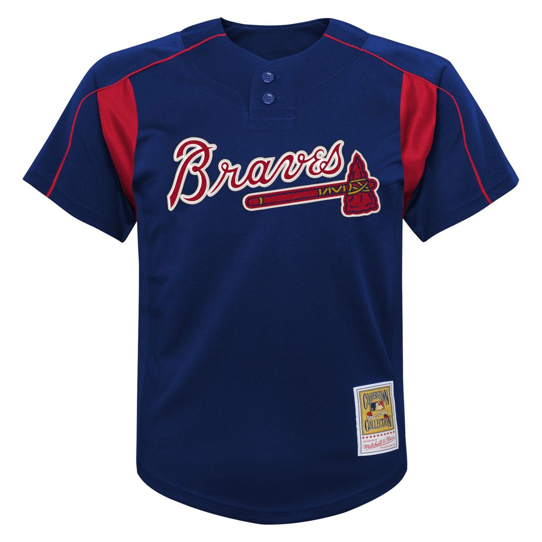 Chipper Jones Atlanta Braves Youth Cooperstown Collection Mesh Batting Practice Jersey - Navy