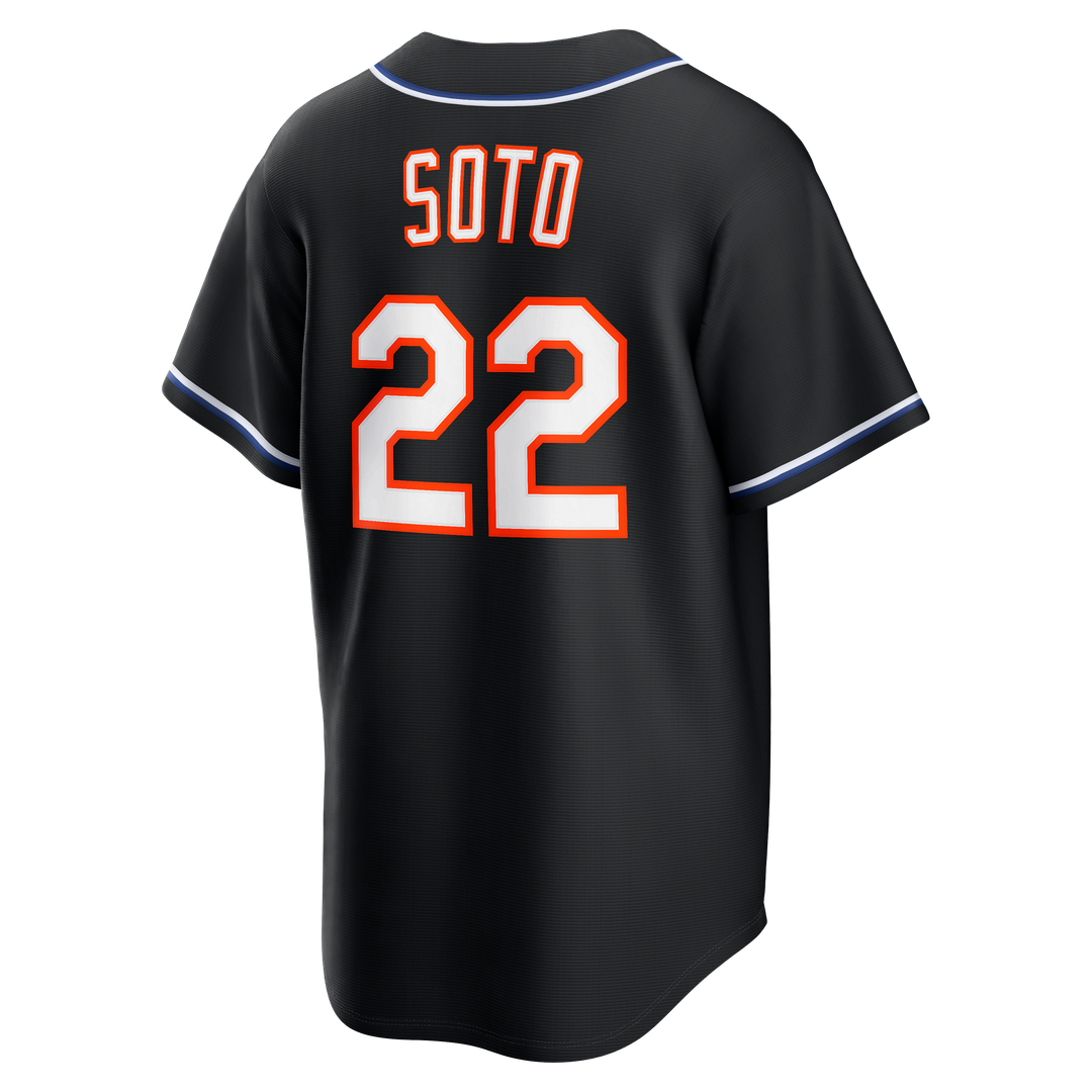Juan Soto New York Mets Fashion Replica Black Out Jersey