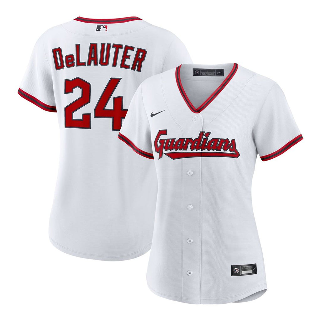 Chase DeLauter Cleveland Guardians Women's Home Replica Jersey - White