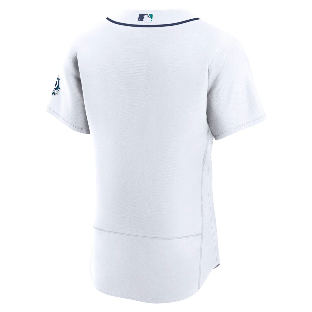 Seattle Mariners 50th Anniversary Patch Home Authentic Jersey - White