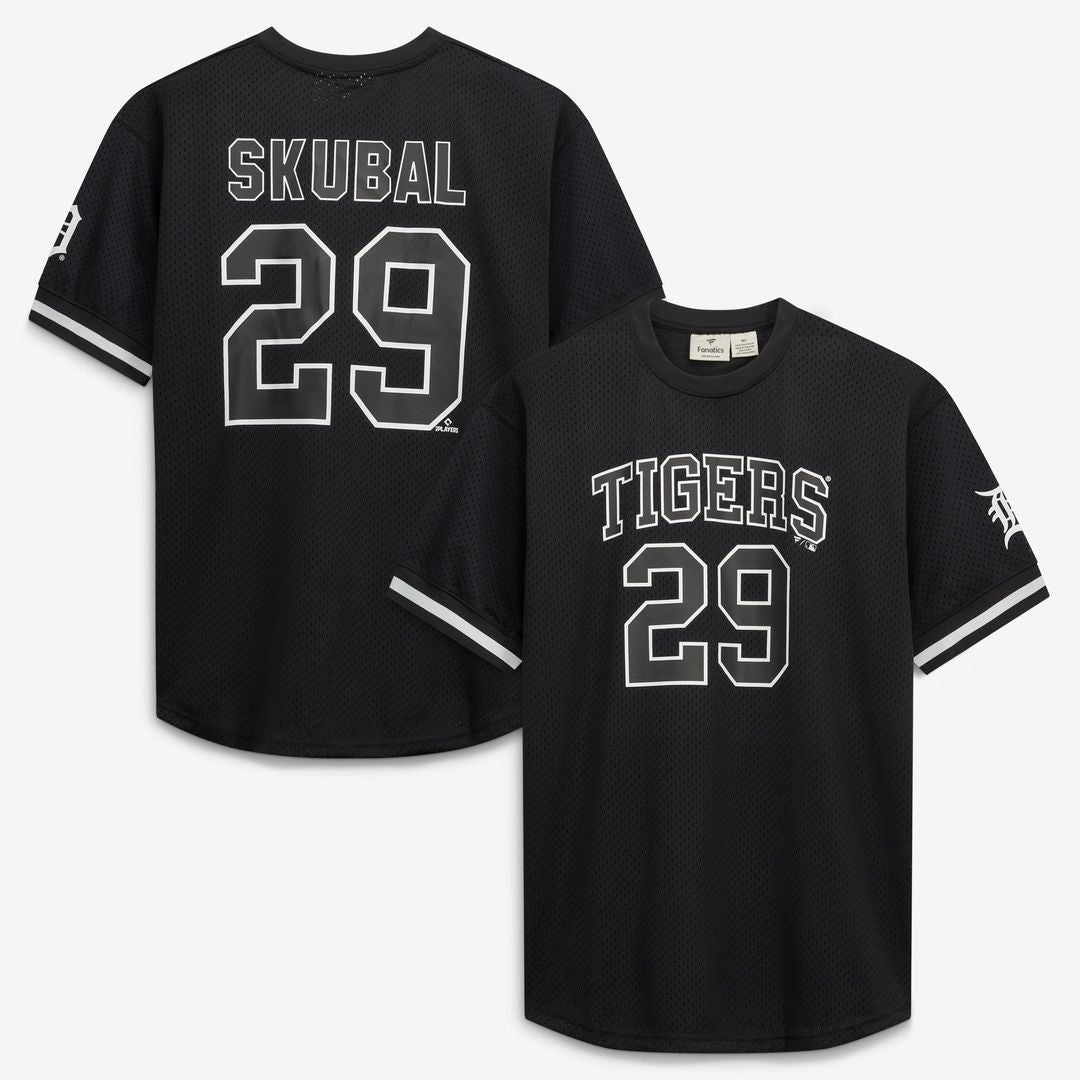 Tarik Skubal Detroit Tigers Fanatics Big & Tall Heavyweight Mesh Jersey - Black/White