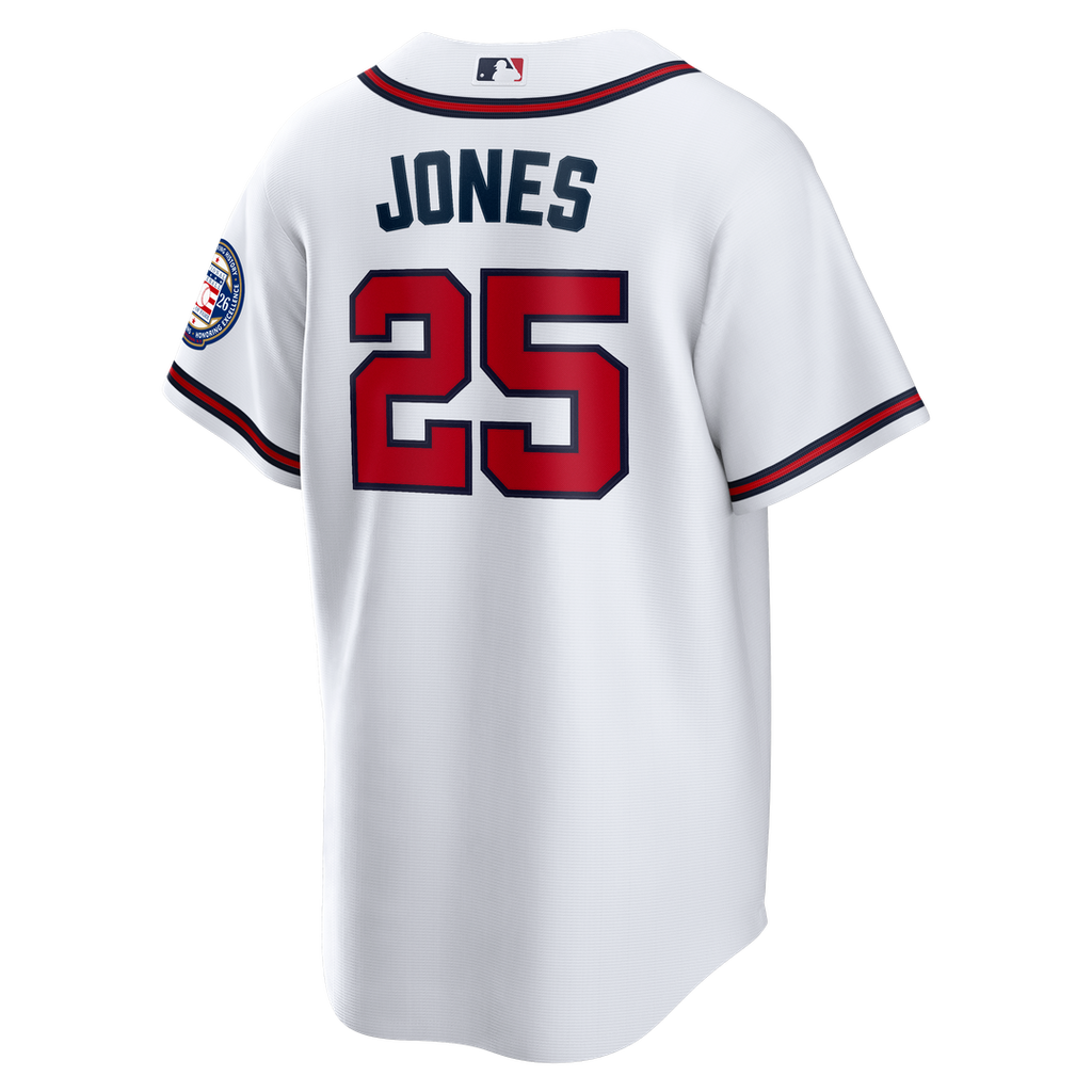 Andruw Jones Atlanta Braves Home Replica 2026 Hall of Fame Patch Jersey - White