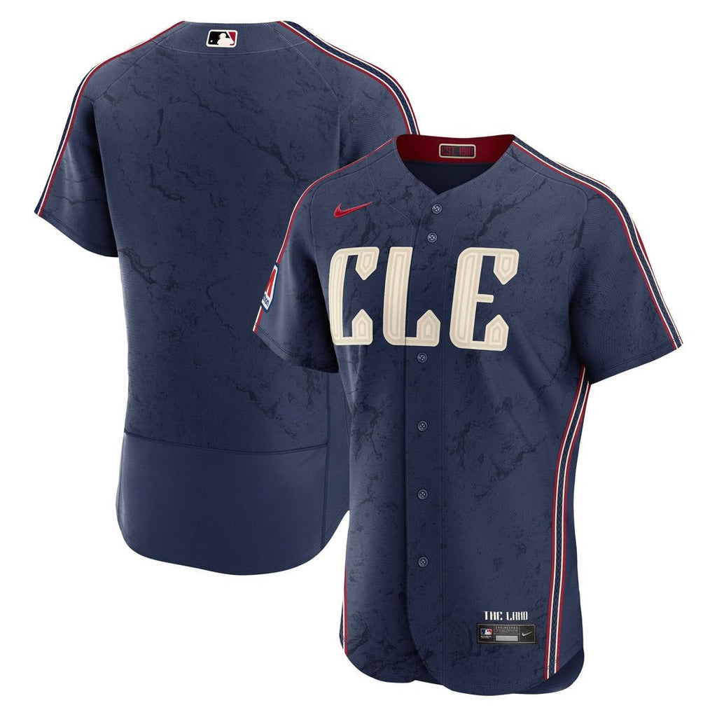 Cleveland Guardians City Connect Authentic Sponsor Patch Jersey - Navy