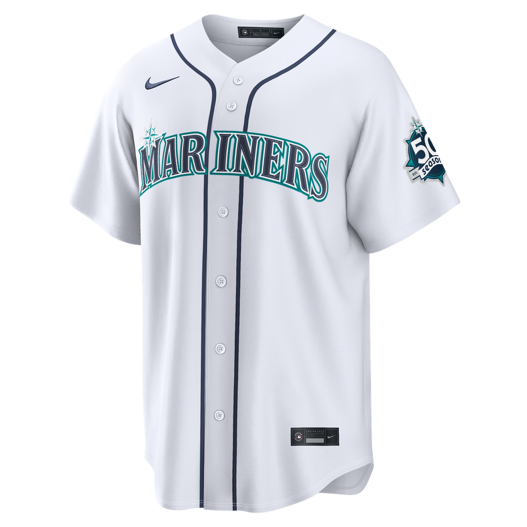 Julio Rodríguez Seattle Mariners Home Stadium 50th Season Patch Jersey - White
