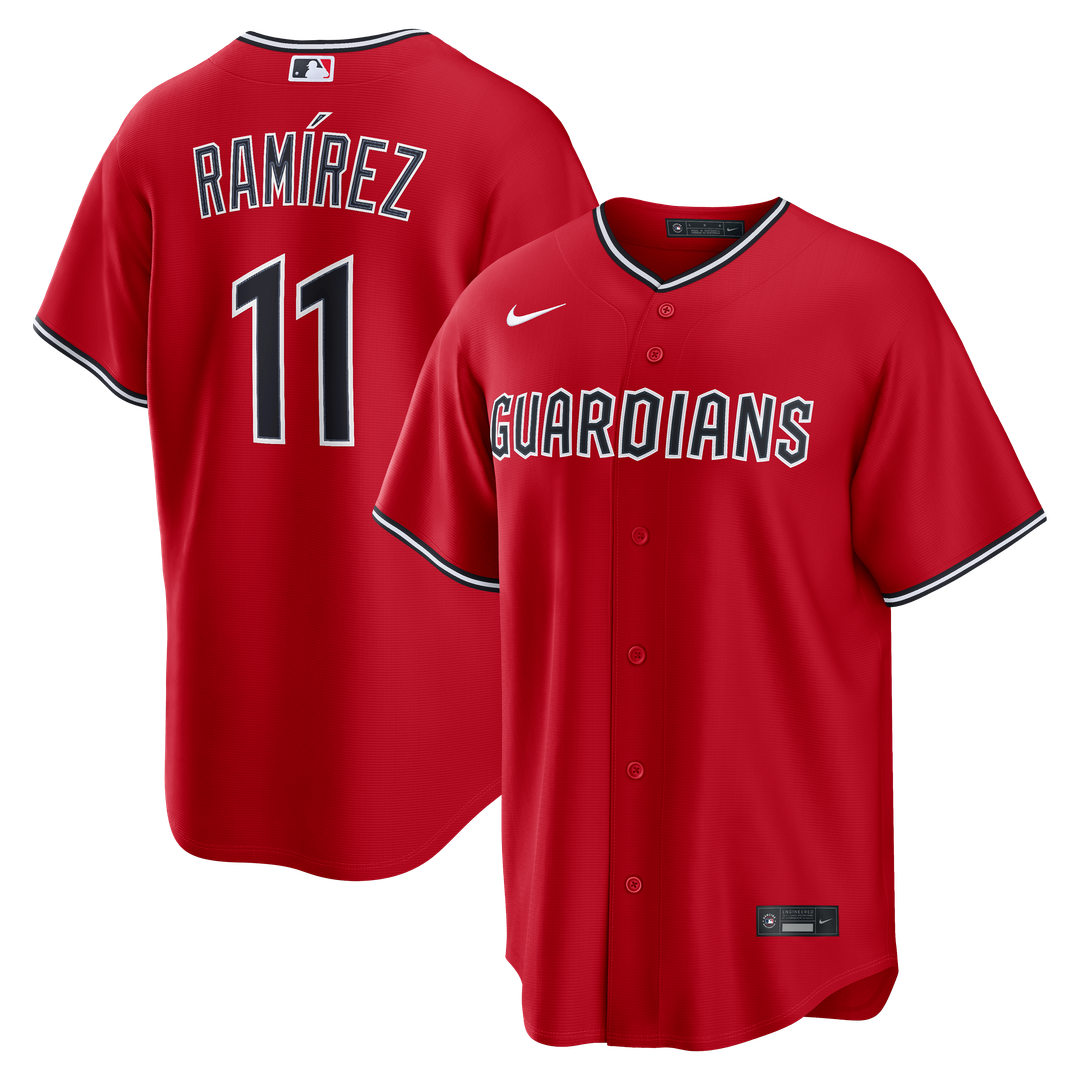 José Ramírez Cleveland Guardians Alternate Replica Jersey - Red