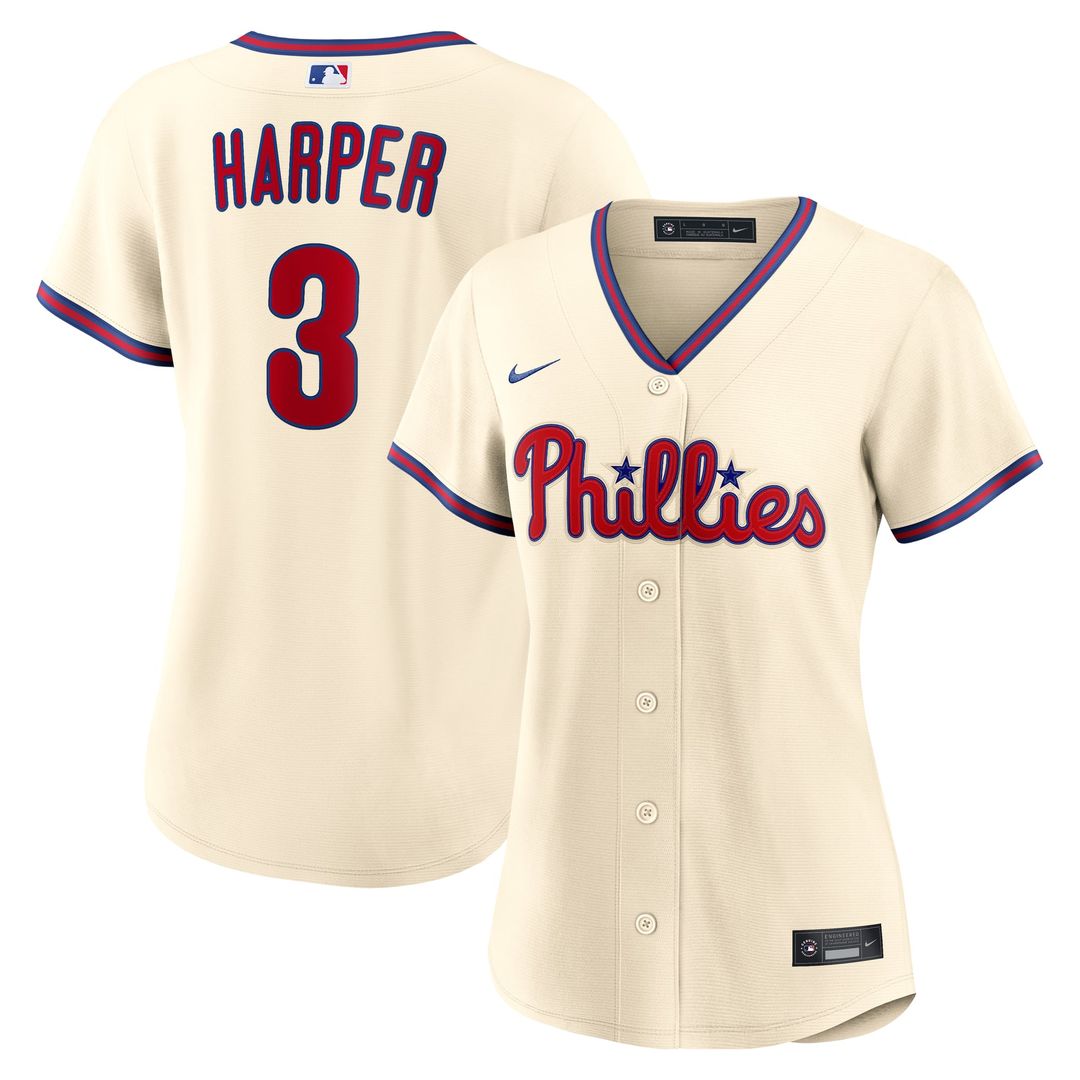 Bryce Harper Philadelphia Phillies Women's Alternate Replica Jersey - Cream