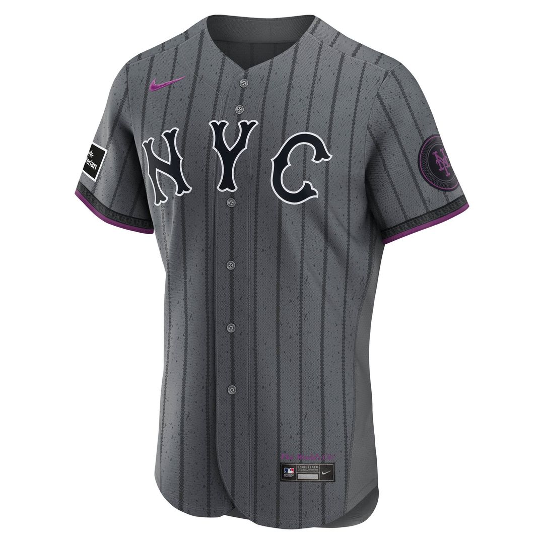 Francisco Lindor New York Mets City Connect Authentic Sponsor Patch Jersey - Gray