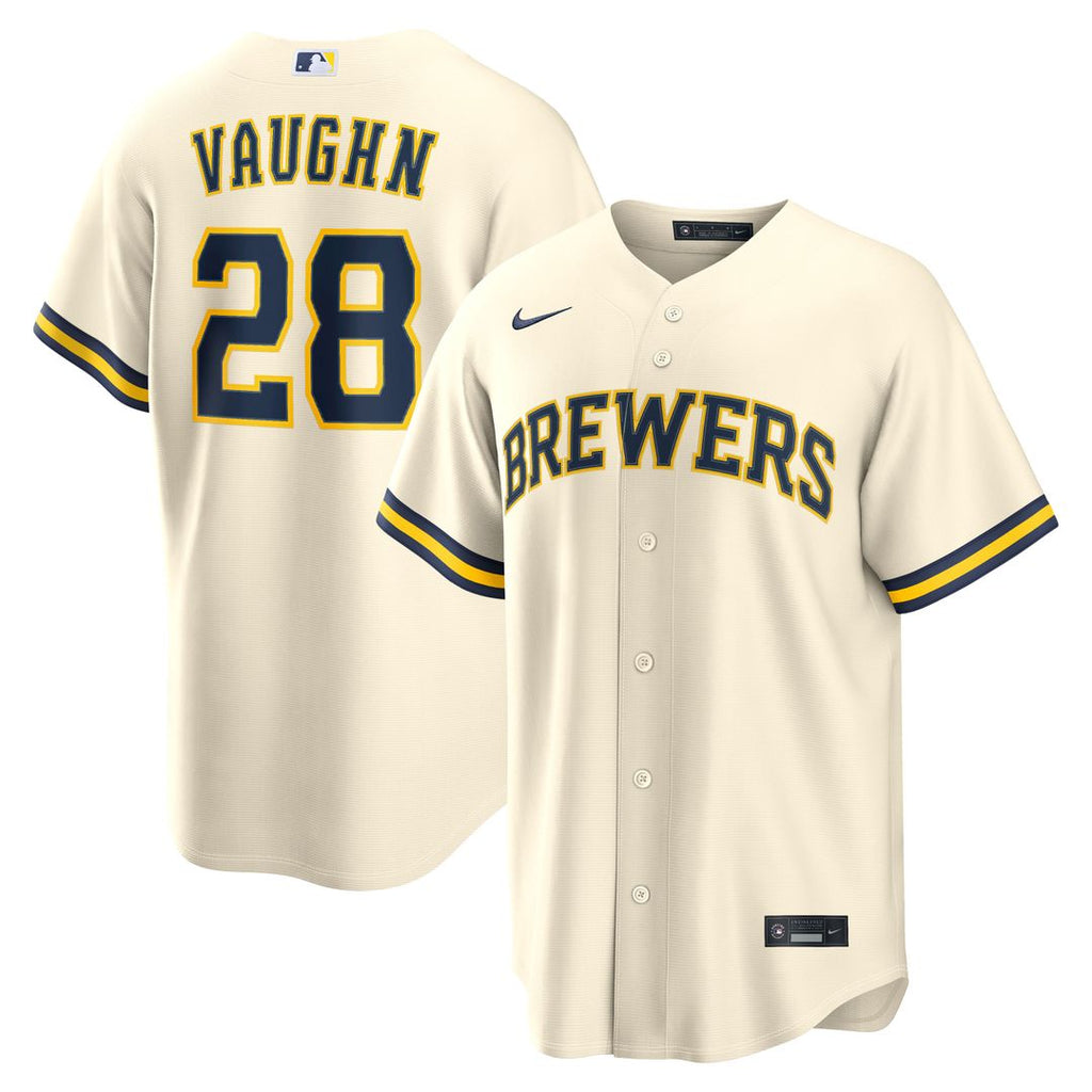 Andrew Vaughn Milwaukee Brewers Home Replica Jersey - Cream