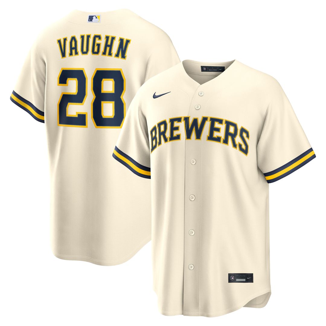 Andrew Vaughn Milwaukee Brewers Home Replica Jersey - Cream