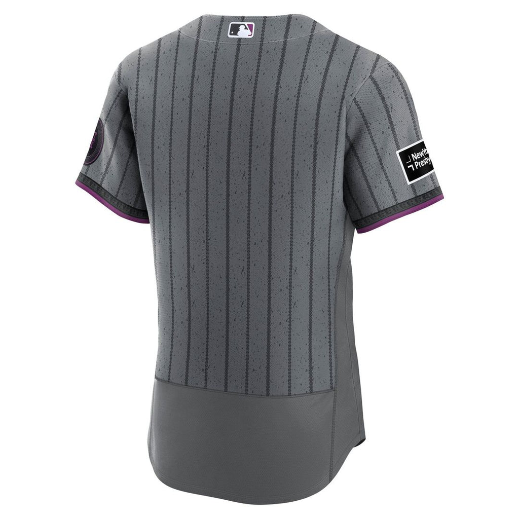New York Mets City Connect Authentic Sponsor Patch Jersey - Gray
