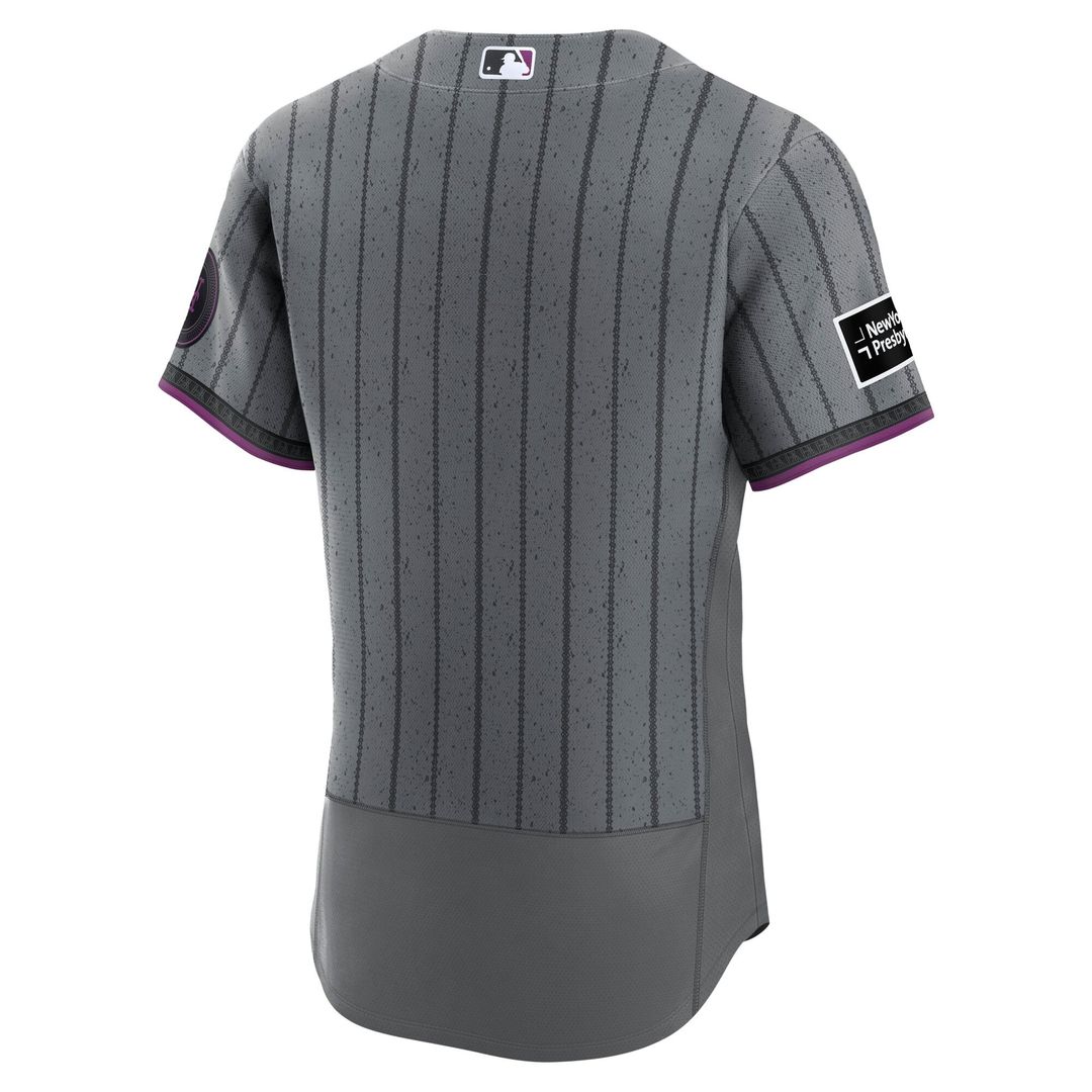 New York Mets City Connect Authentic Sponsor Patch Jersey - Gray