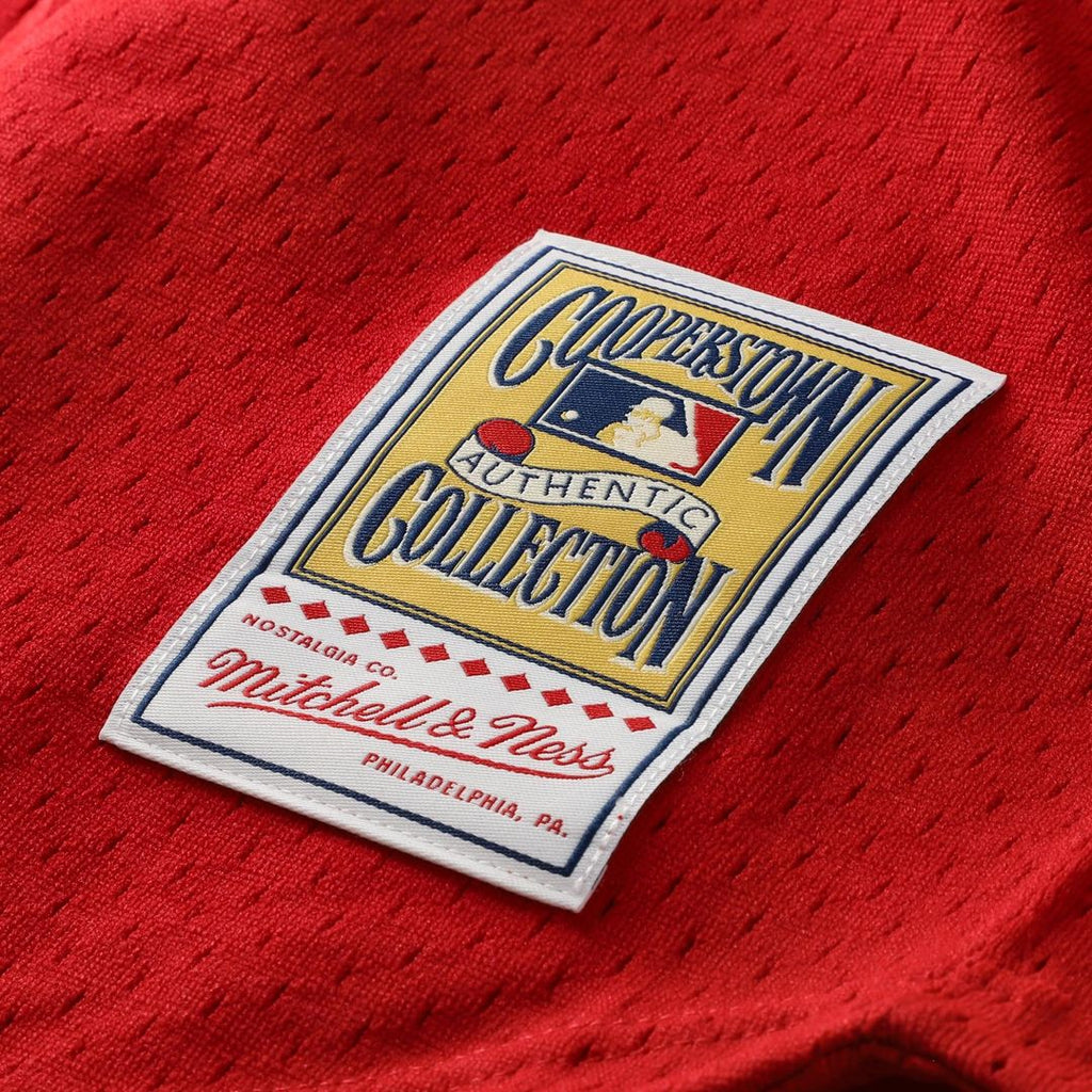 Deion Sanders Cincinnati Reds Cooperstown Mesh Batting Practice Button - Up Jersey - Red