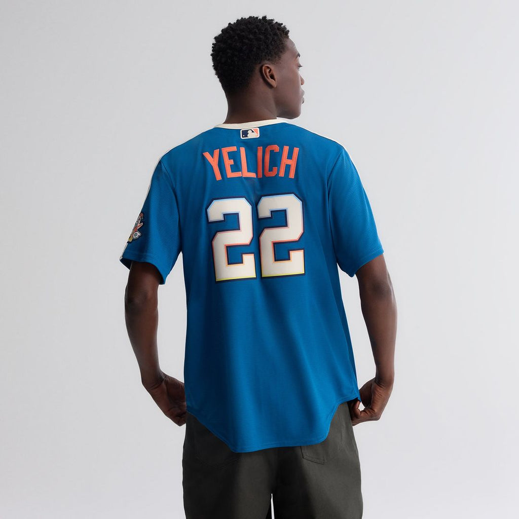 Christian Yelich Milwaukee Brewers 2026 City Connect Stadium Jersey - Mineral Blue
