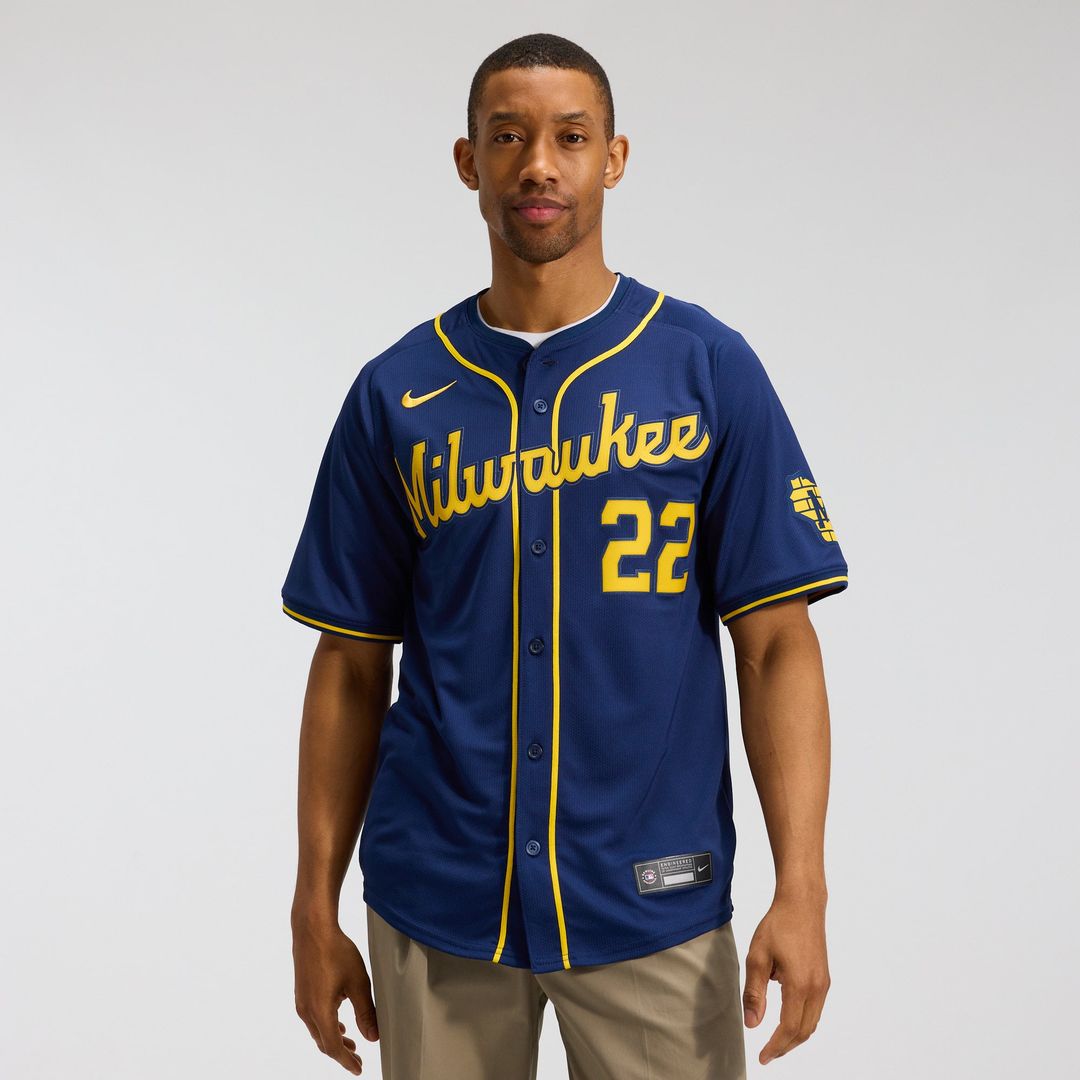 Christian Yelich Milwaukee Brewers Alternate Limited Jersey - Navy