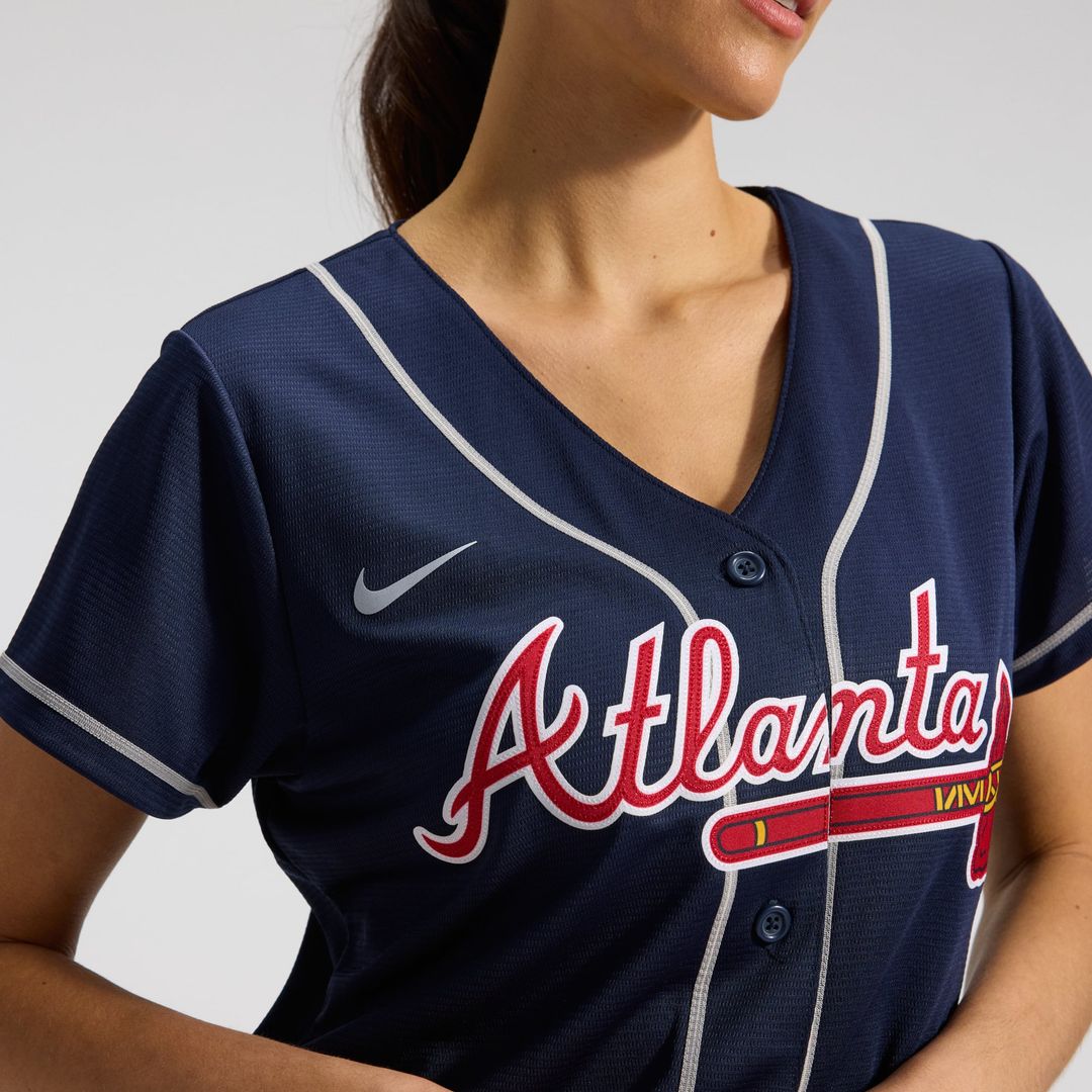 Ronald Acuña Jr. Atlanta Braves Women's Alternate Replica Player Jersey - Navy