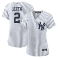 Derek Jeter New York Yankees Women's Home Replica Player Name Jersey - White/Navy